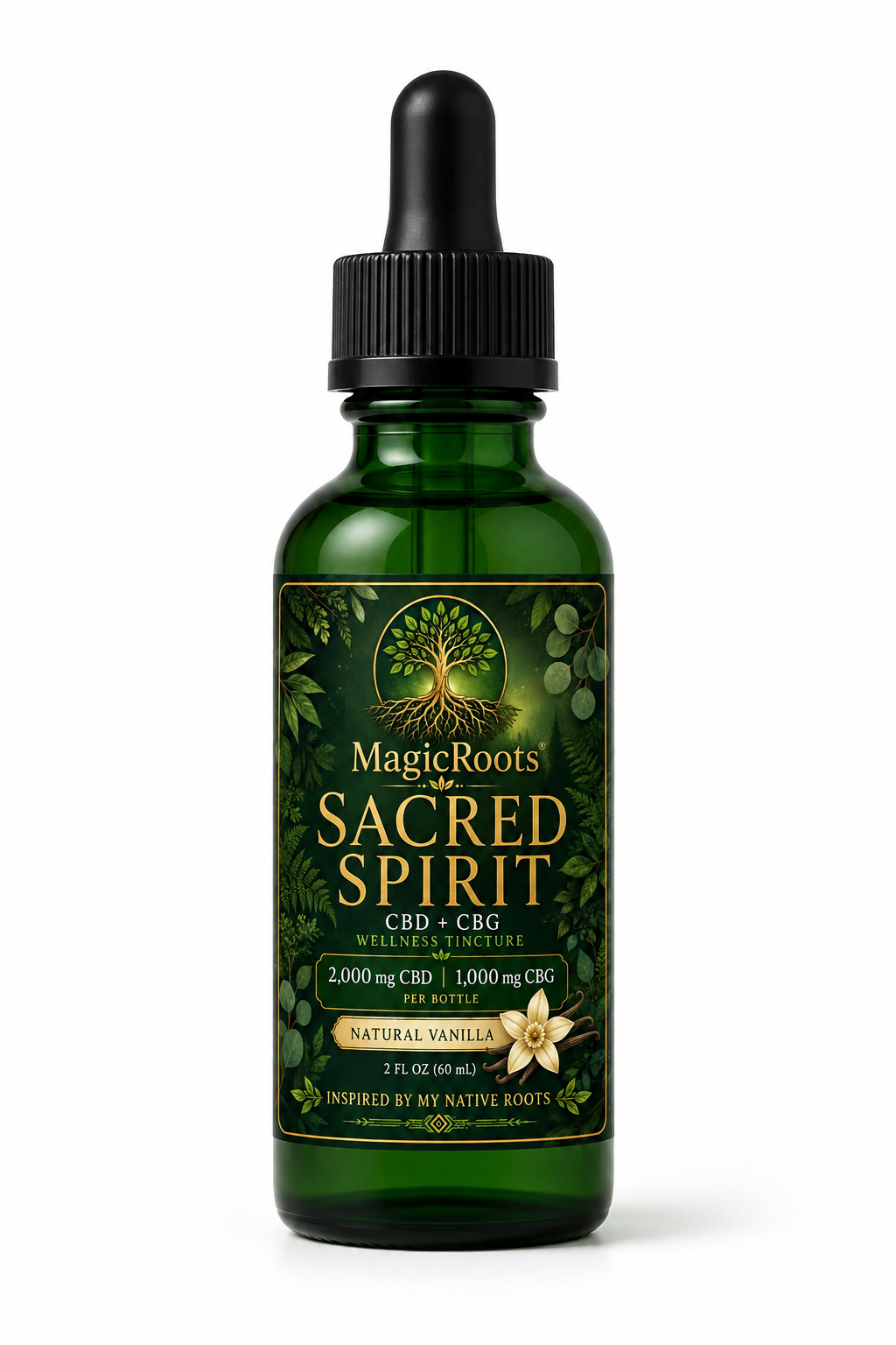 MagicRoots™ Sacred Spirit™ CBD + CBG Wellness Oil